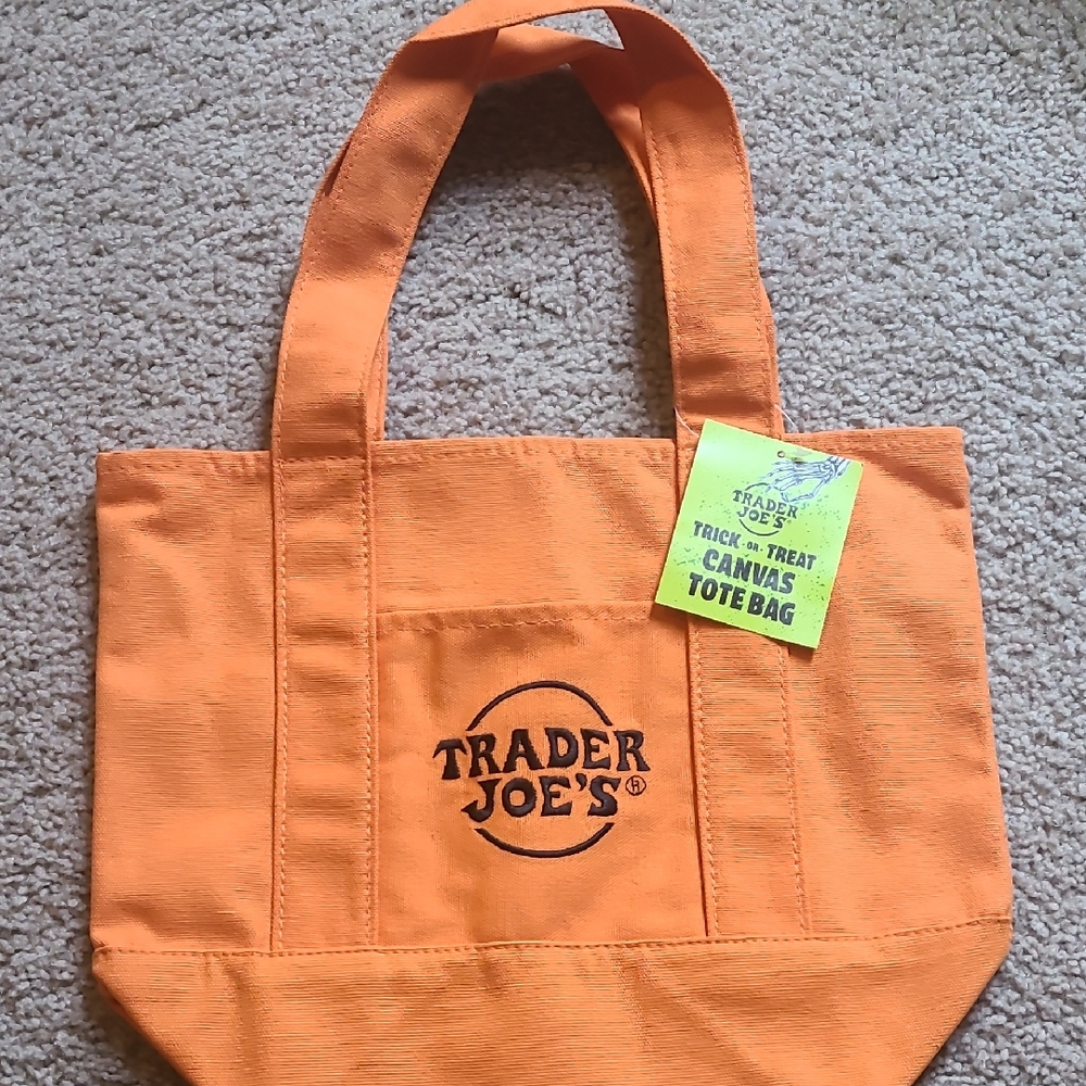 Trader Joe's Mini Orange Tote Bag NWT
